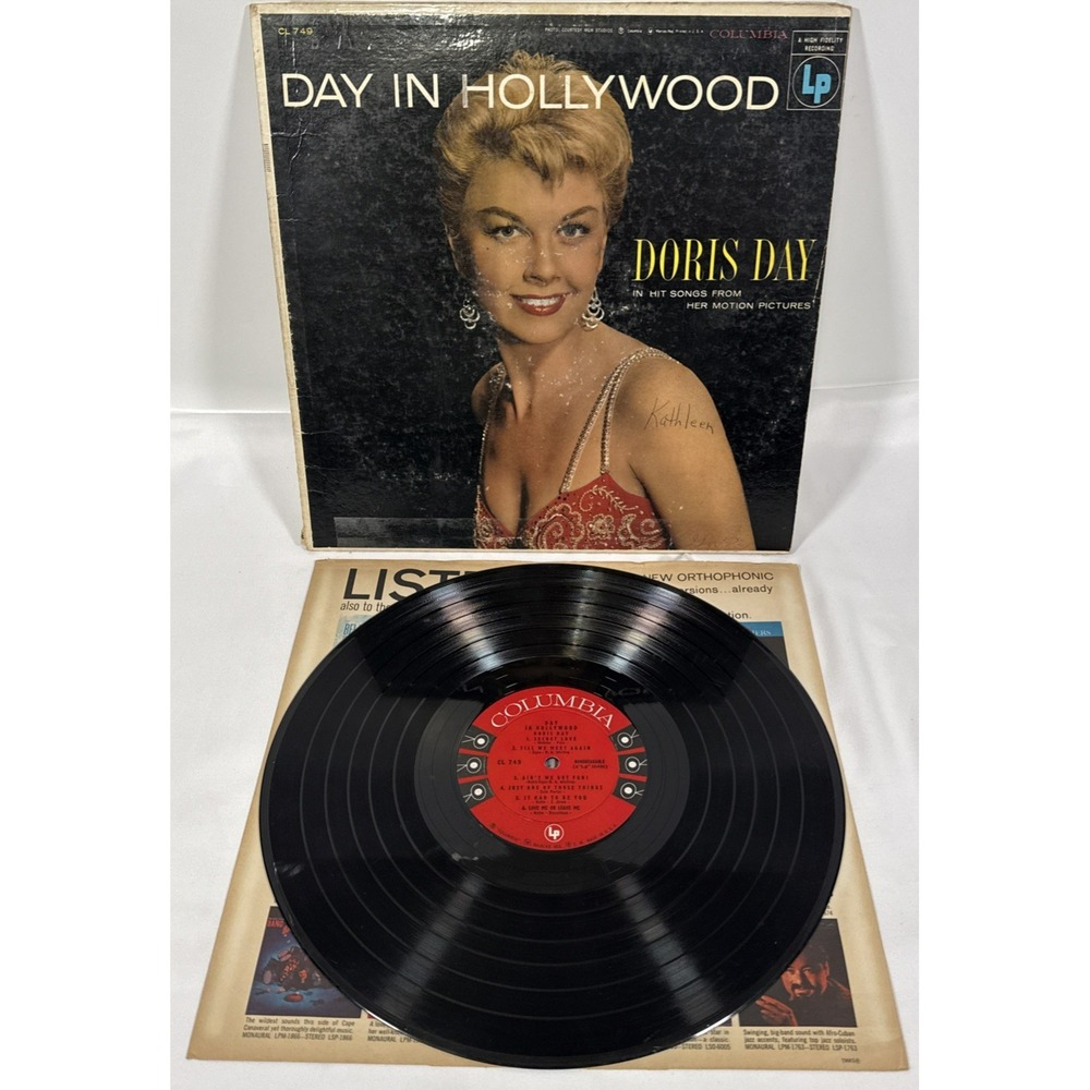 Columbia Day In Hollywood Doris Day Vinyl LP 12" Black CL 749 Movie Hits Jazz